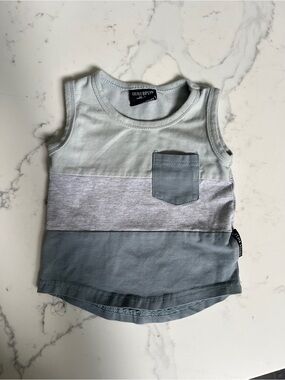 Little Bipsy Mint, Light Gray & Slate Blue Boys' Colorblock Tank